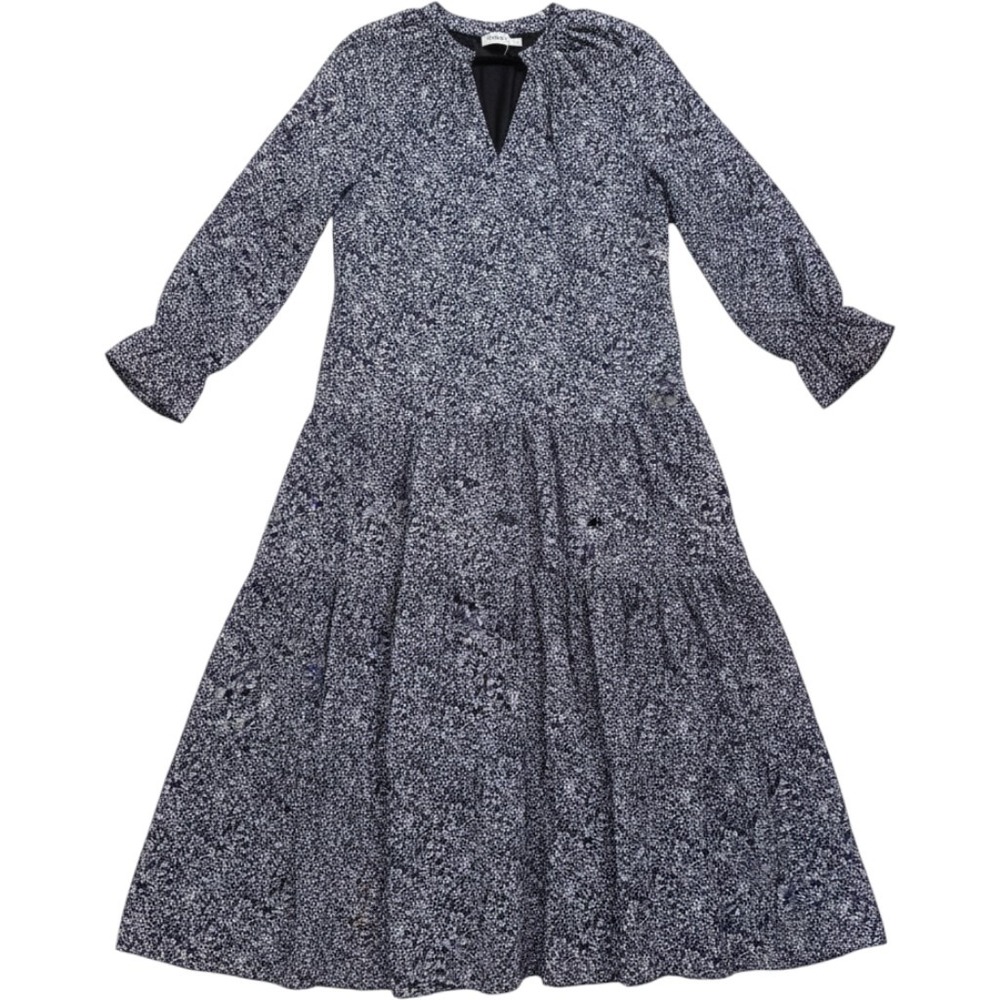 Piper & Scoot Exclusive Midi Dress S Floral Tiered Long Sleeve Boho Cottage